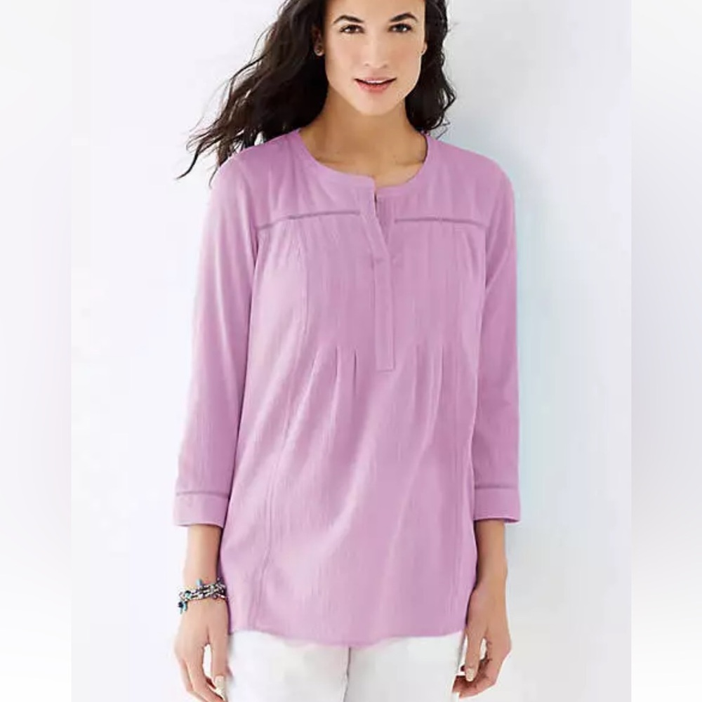 J. Jill Lavender Tunic 3/4 Sleeve Blouse Women’s Size Medium